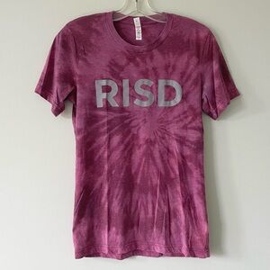 raspberry bleach dyed RISD graphic tee